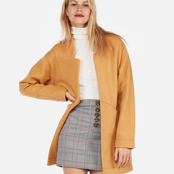 Express Jackets & Blazers - EXPRESS Women's Mustard Tailored Knit Blazer Coat